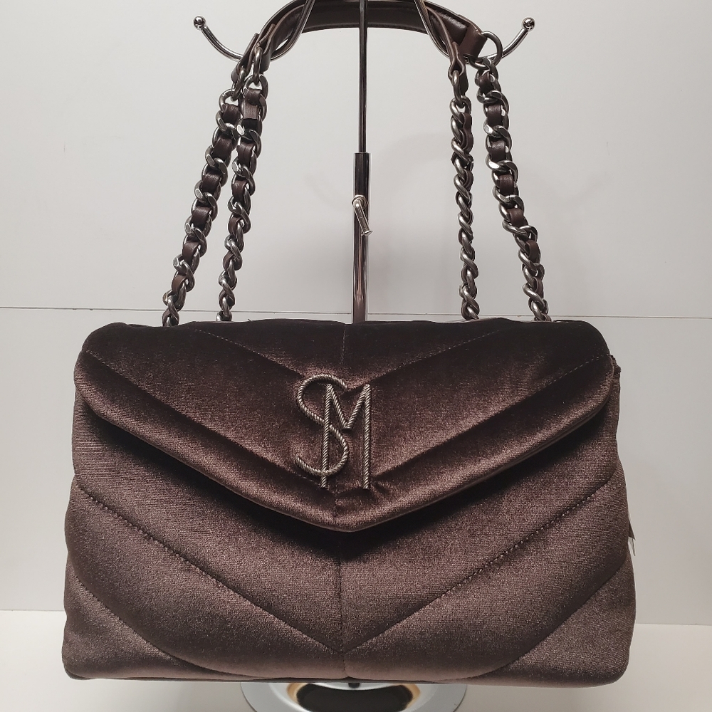 Steve Madden Bcoleman Velvet Chocolate Brown Shoulder Bag